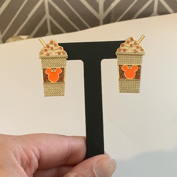 Disney Jewelry - Disney x baublebar Mickey pumpkin spice latte stud earrings